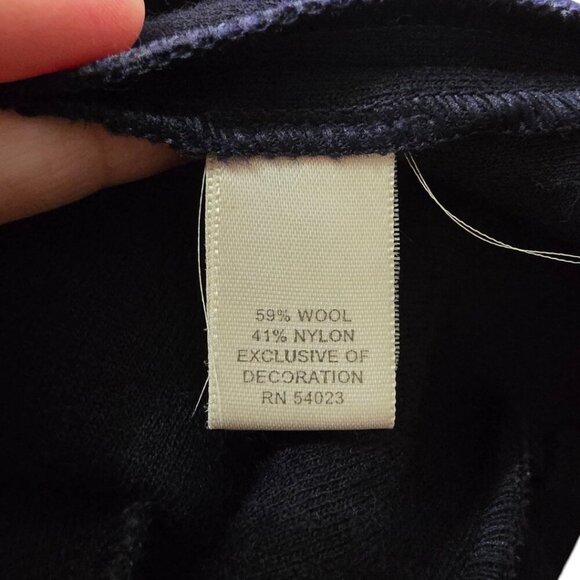 Banana Republic Navy Esther Pintuck Wool Blend Sleeveless Shift Dress Sz 10 - Picture 7 of 9